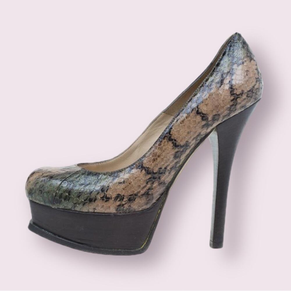 Fendi Brown Python Platform Pumps | Size 8.5 - image 2